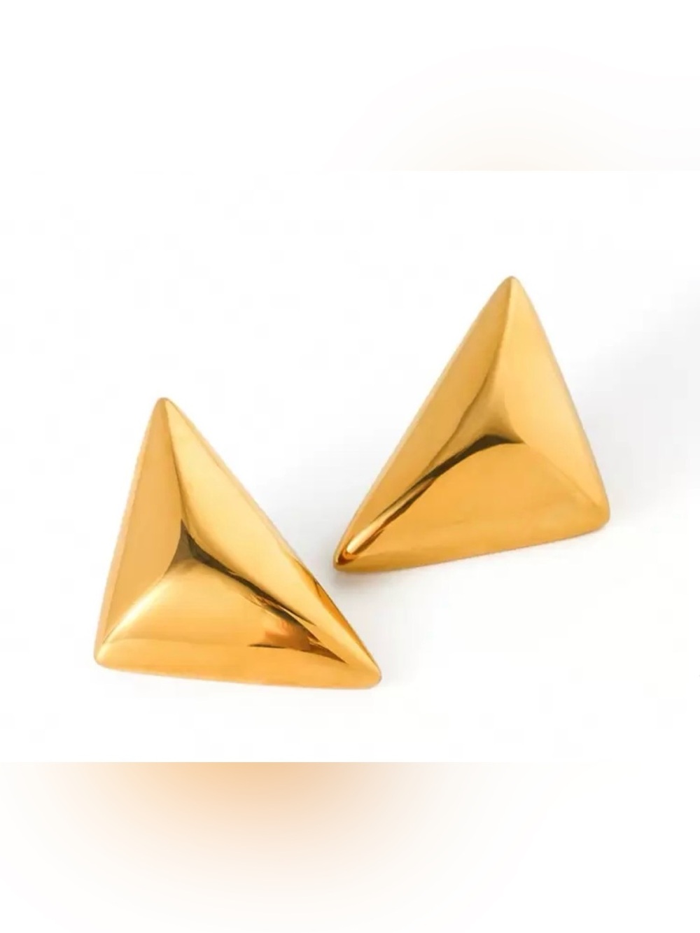 Gold Pyramid Stud Earrings - Women Accessories